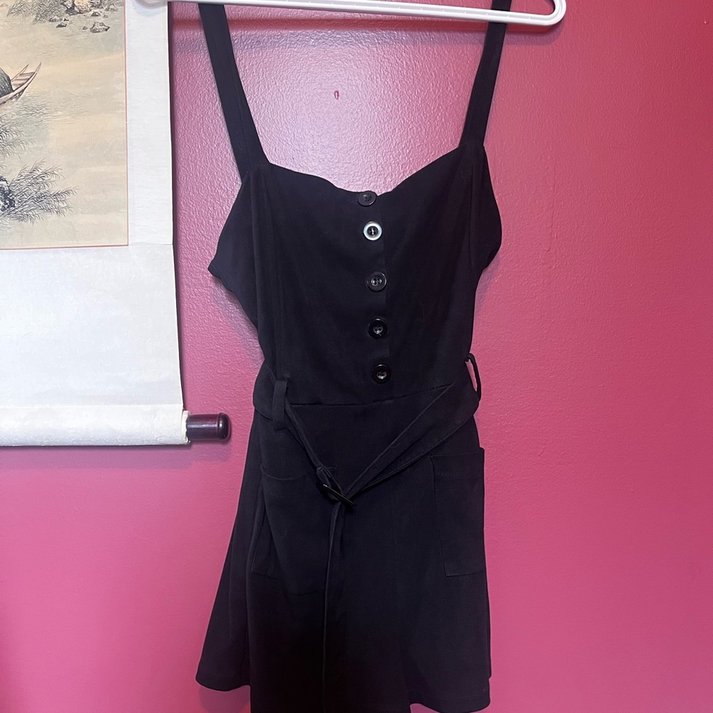 Cute black button romper